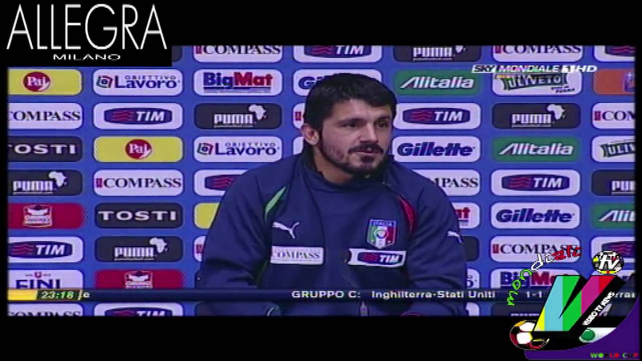 CONFERENZA STAMPA GATTUSO PARLA DI TOTTI CASSANO BALOTELLI - MONDIALI 2010 - 12-06-2010