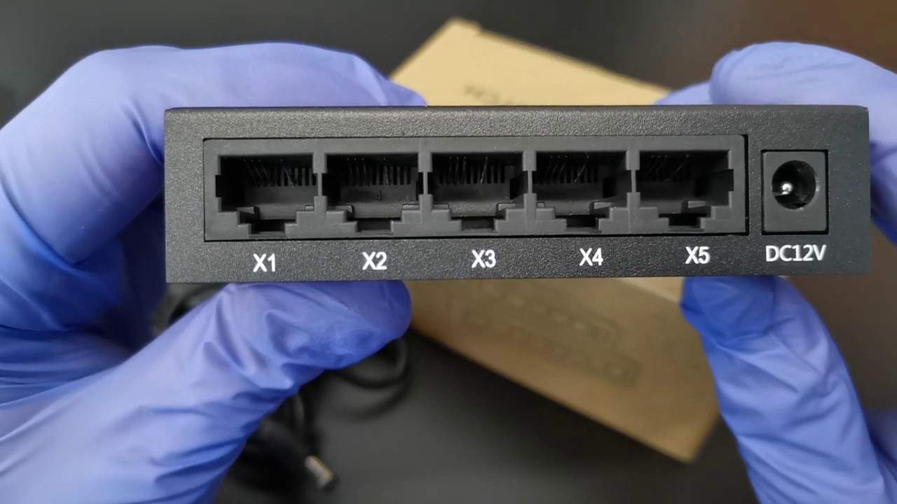 PLC05 коммутатор для видеонаблюдения 12В 5 портов 100Мб/сек