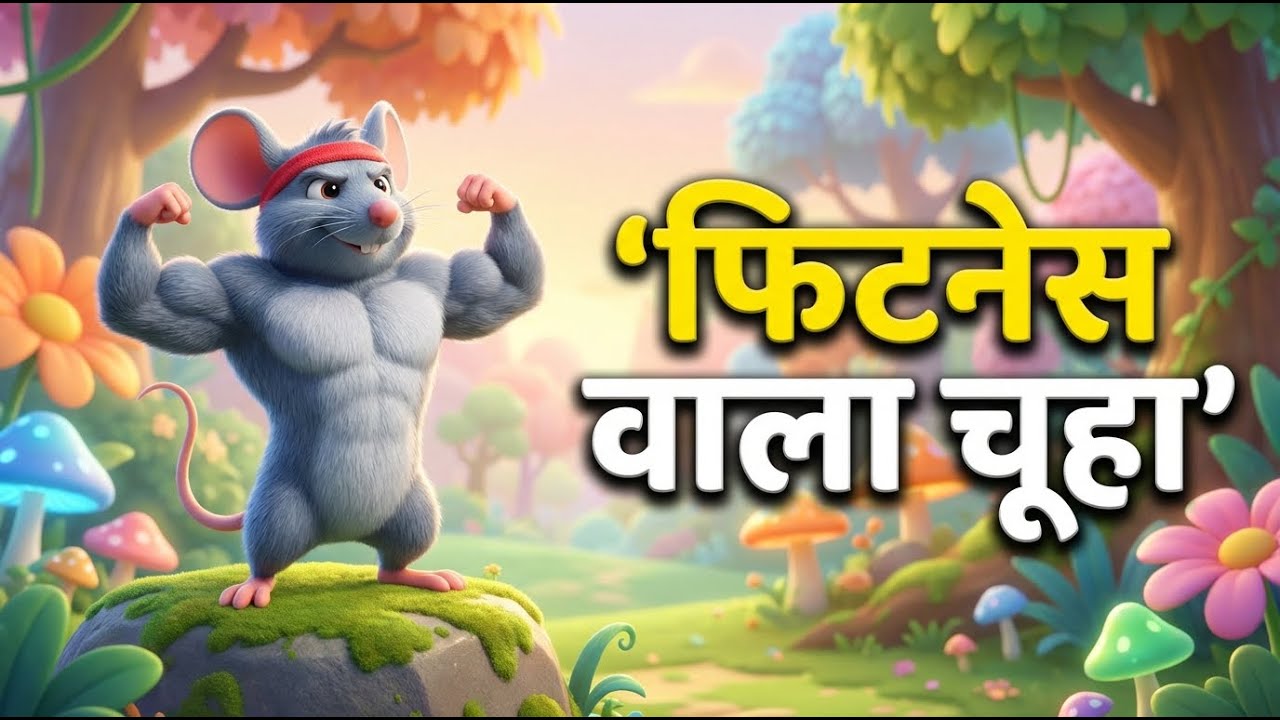 फिटनेस वाला चूहा | Hindi Kids Poem | Funny Nursery Rhyme | Bol Bandar