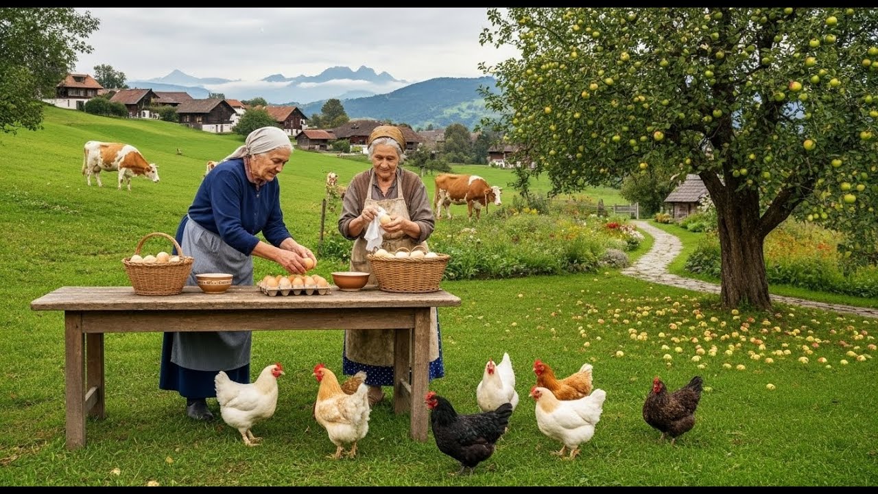 Harvesting and feeding animals all day for a simple farm life in countryside villages