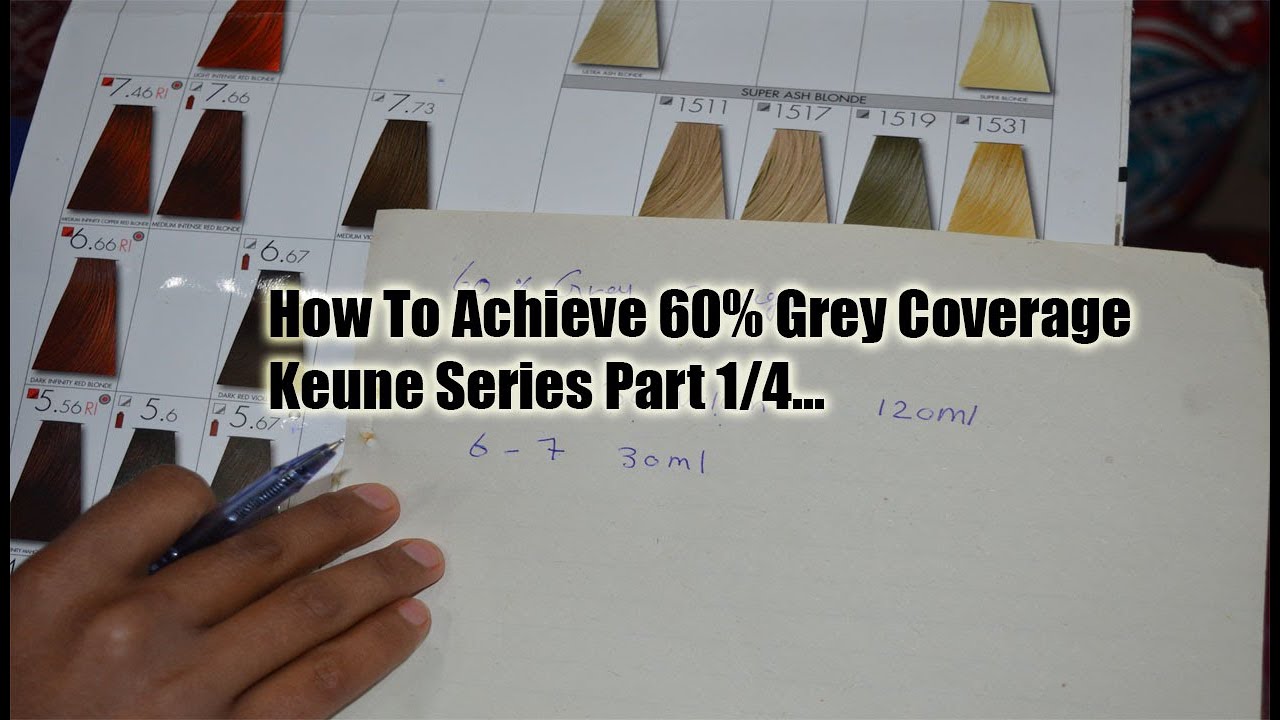 Keune Hair Color Level 1 How To Achieve Light Brown Color With 60% Grey Coverage |Part 1/4