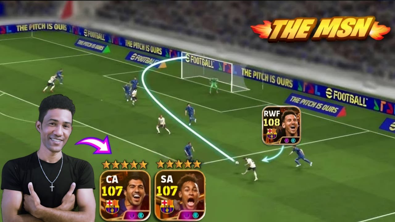 JOGUEI com TRIO MSN Neymar,Messi e Suarez Big Time DRIBLANDO GERAL no eFootball 2025 Mobile