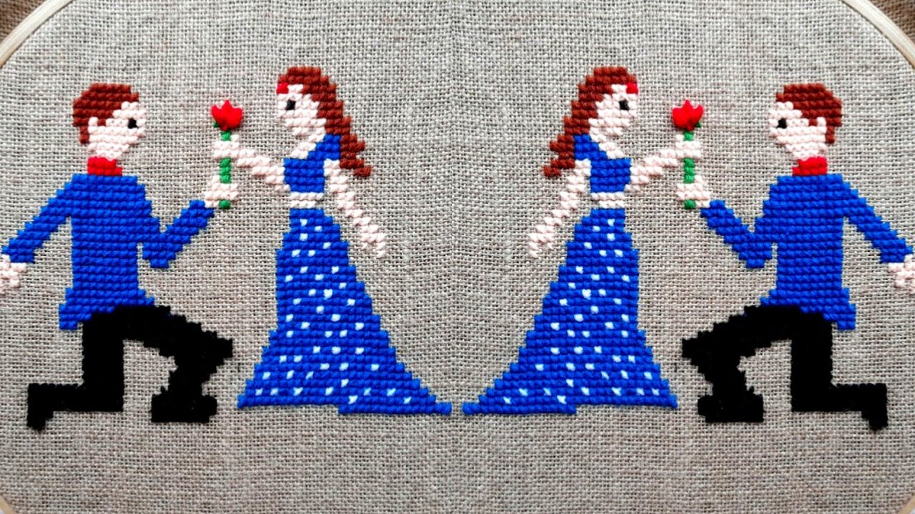 Couple cross stitch design,how to make,doormat,floormat,tablemat,wallmat,rugs design,ason design,diy
