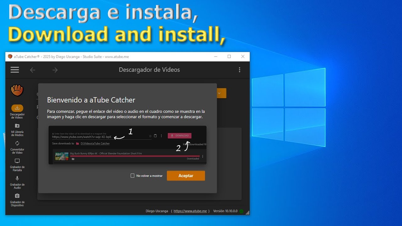 1-DESCARGAR E INSTALAR ULTIMA VERSION DE ATUBE CATCHER,10.9.5 -2025,