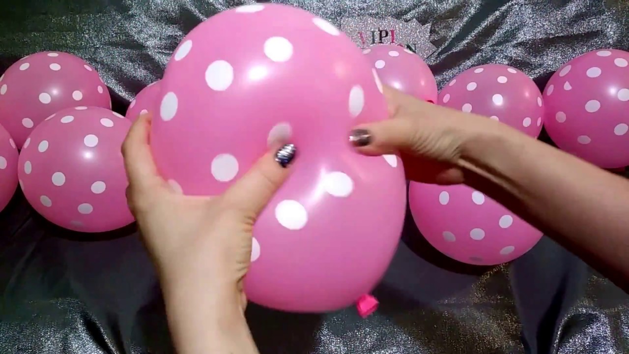Pink polka dot balloons pop!