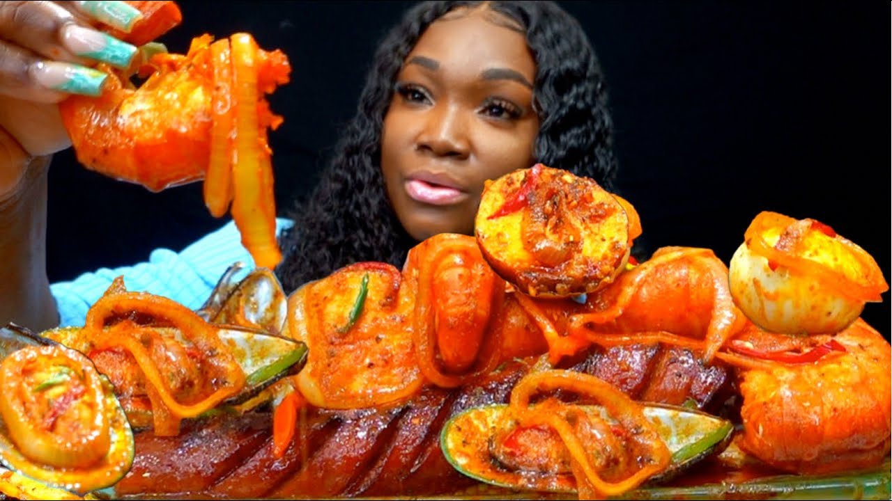 JUICY GREEN LIP MUSSELS SEAFOOD MUKANG | MEGA PRAWN MUKBANG | SEAFOOD BOIL MUKBANG