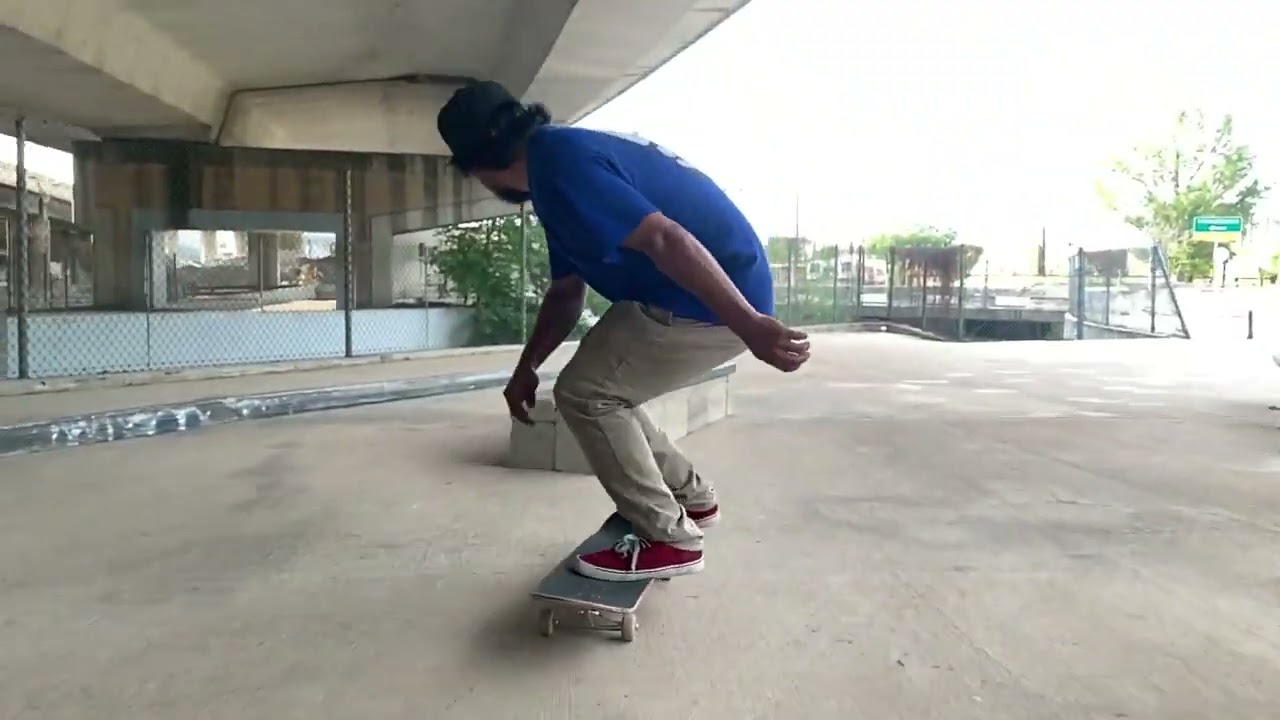 PRACTICING HALF CAB CROOKED GRINDS