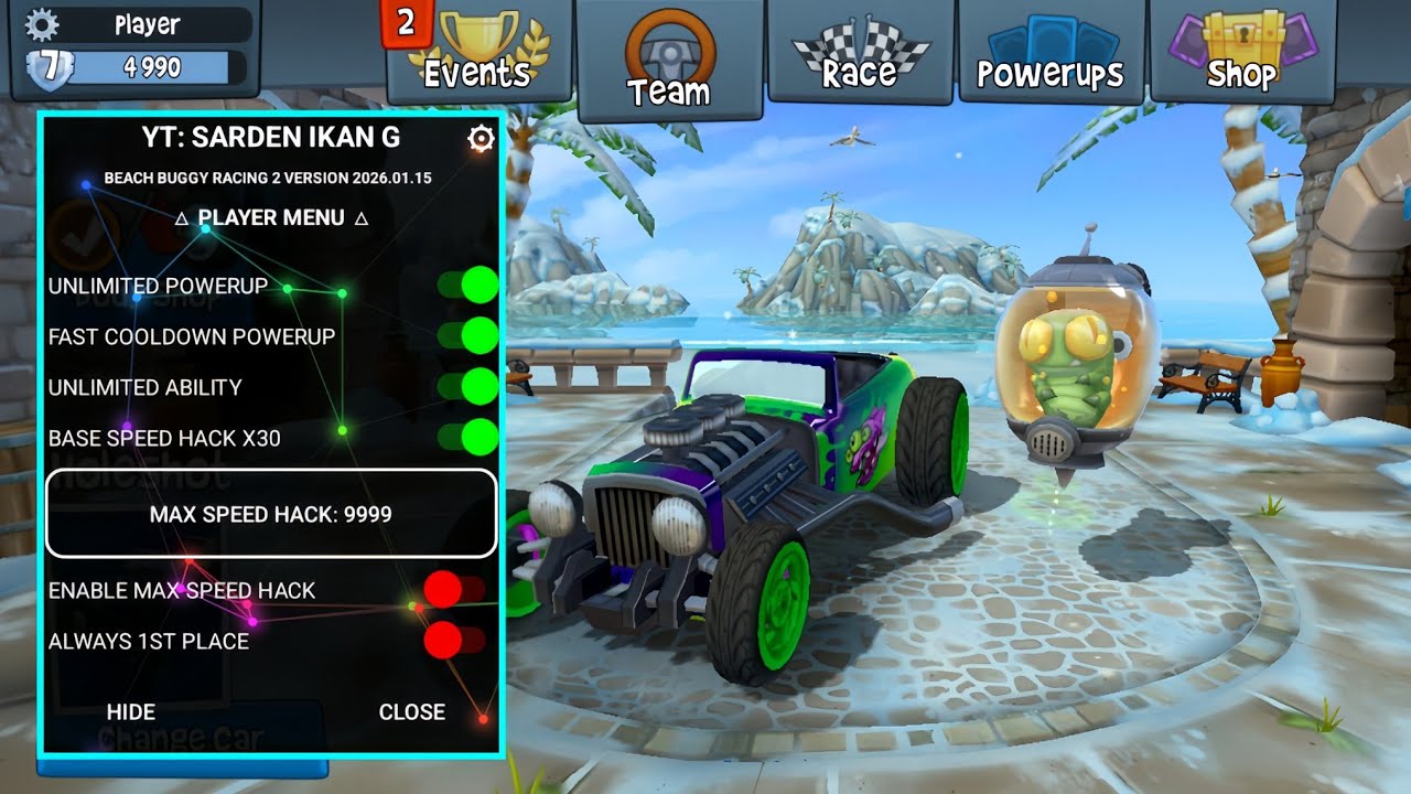 BEACH BUGGY RACING 2 MOD MENU UPDATE V.2026.01.15