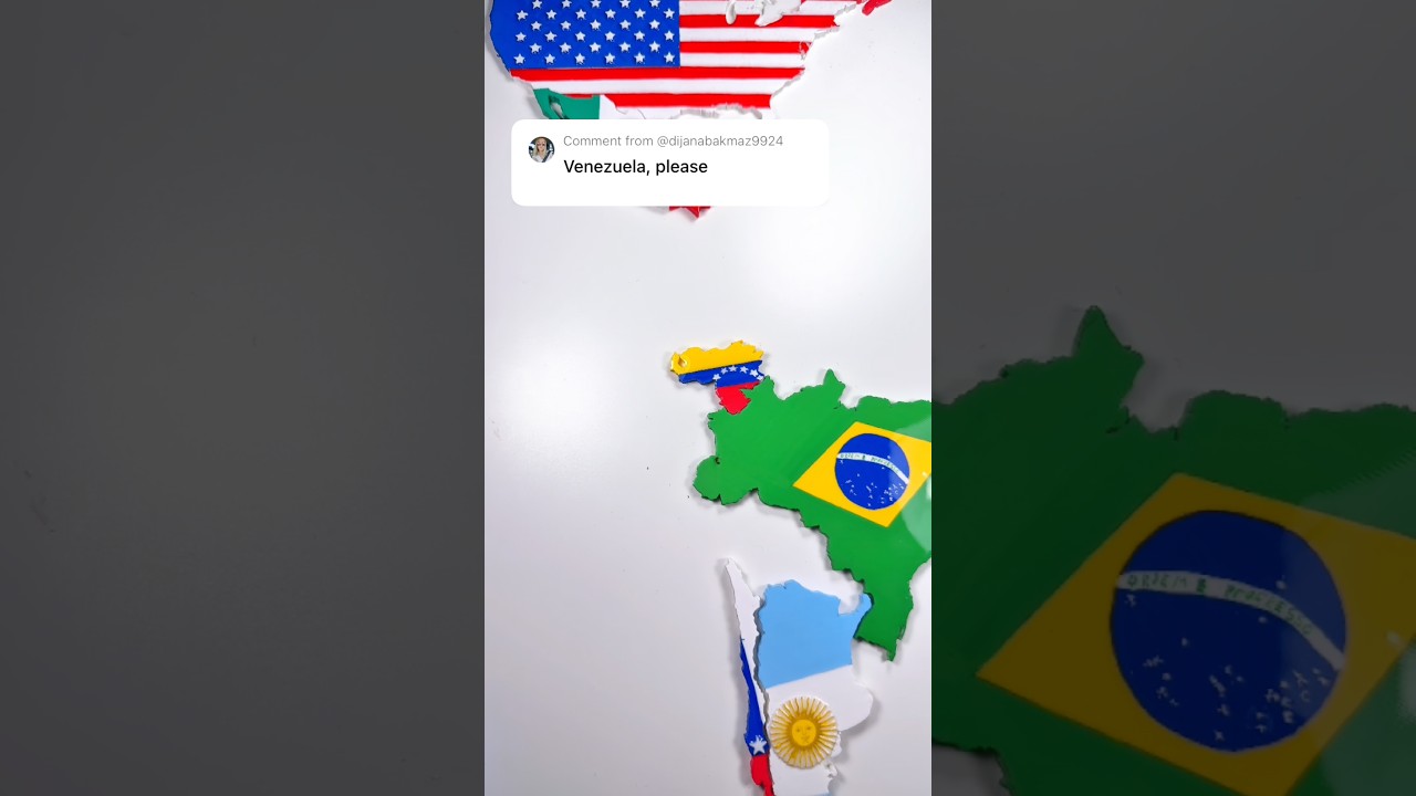 Painting Venezuela 🇻🇪 Flag on a 3D Printed Puzzle #country #diy #world #puzzle #drawing #map