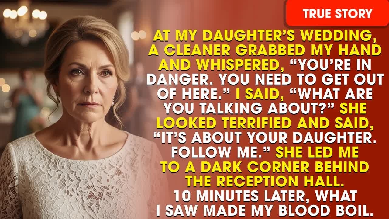 “Get Out Now!” The Cleaner Whispered At My Daughter’s Wedding — I Followed Her… And 10 Minutes L