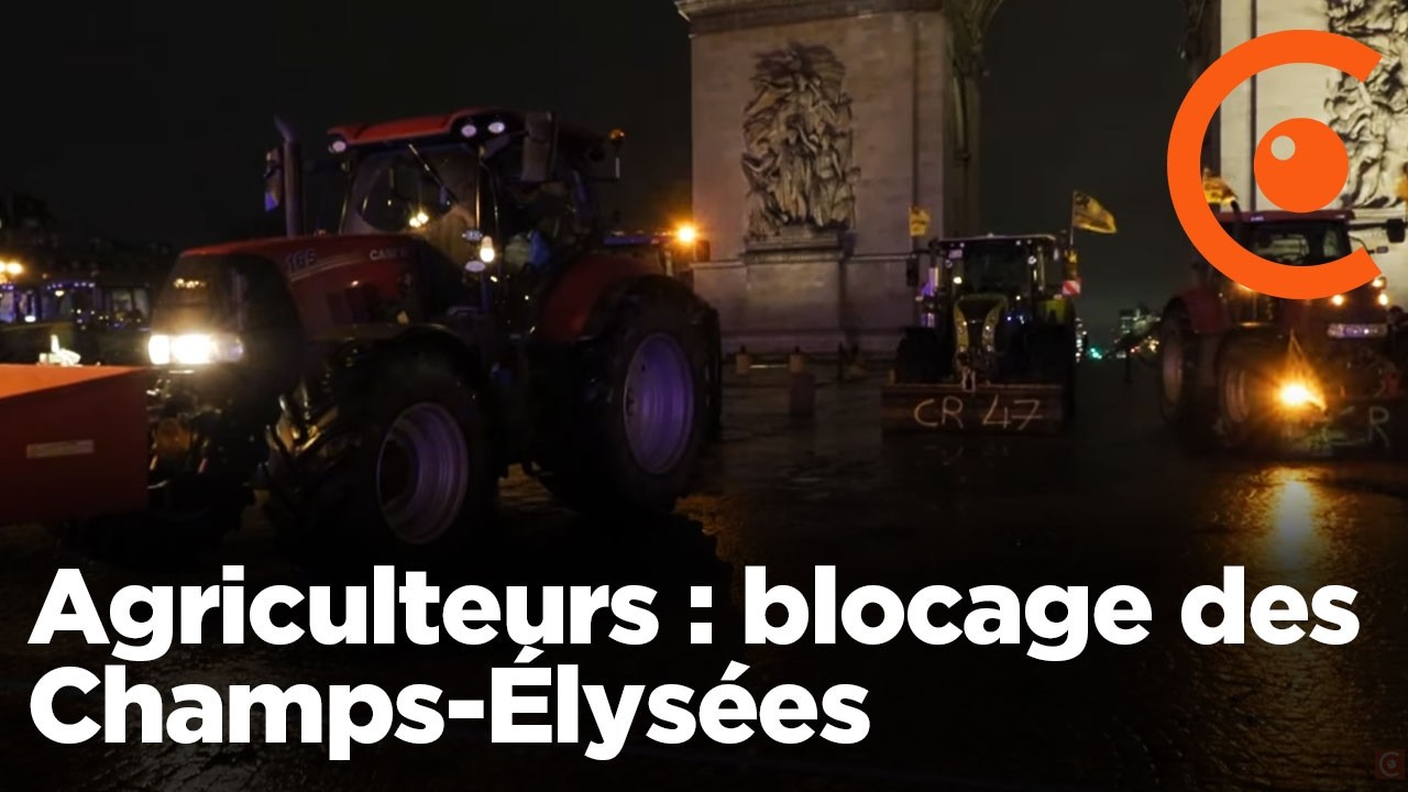 Agriculteurs : blocage des Champs-&Eacute;lys&eacute;es &agrave; Paris devant l'Arc de Triomphe - Coordination Rurale
