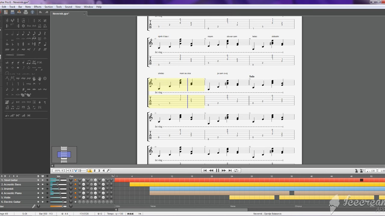 Djordje Balasevic - "Nevernik" Guitar Pro File