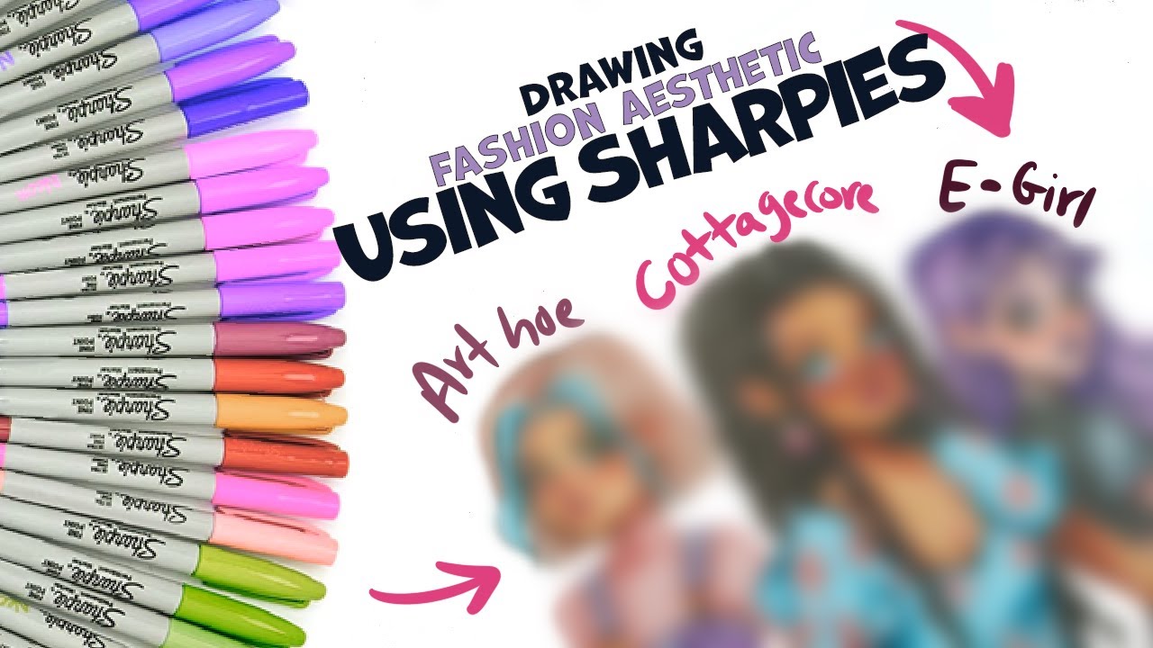 Drawing 3 Fashion Aesthetics using SHARPIE MARKERS & OHUHU MARKERS