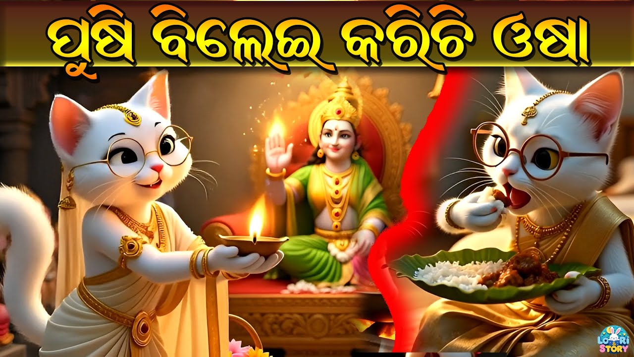 PUSI BILEI KARICHI OSHA | ପୁଷି ବିଲେଇ | Odia Cartoon Song | Bai Chadhei | Funny Odia Cartoon Video |