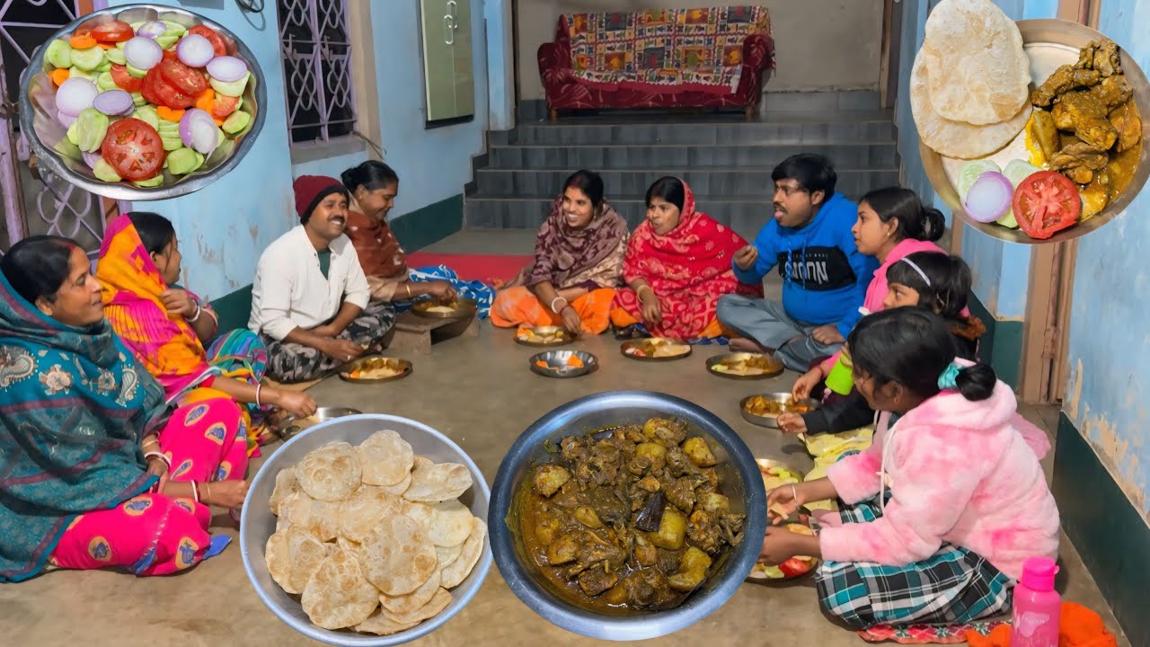 শীতের রাতে ফুলকো লুচি আর কষা মাংস এ স্বাদ ভোলা যাবে না ||