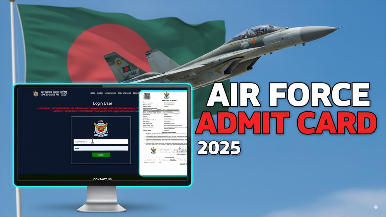 বিমান বাহিনী এডমিট কার্ড ডাউনলোড | Join Bangladesh Air Force Admit Card 2025