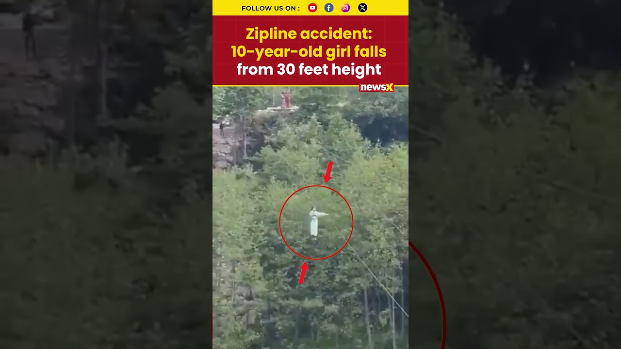Manali Zipline Accident Video: 10-year-old girl falls from 30 feet height #zipline #shorts