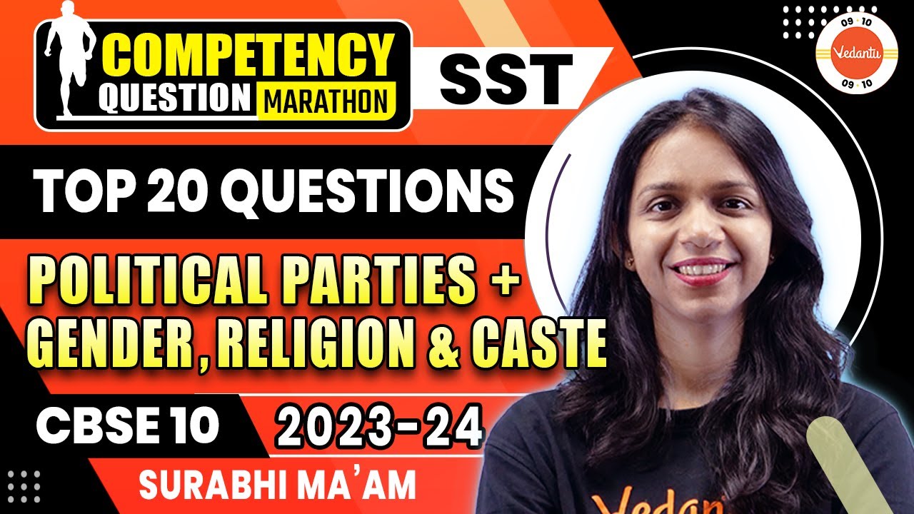 Top 20 Competency Based Questions from Political Parties & Gender Religion And Caste | Class 10 SST