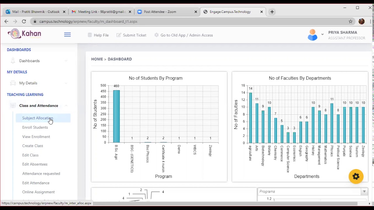 Campus.Technology - subject allocation using Quick Access