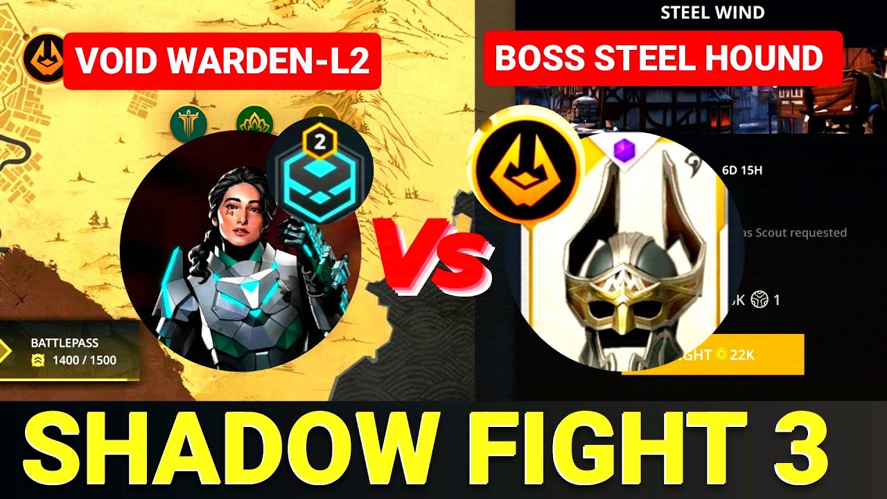 Boss STEEL HOUND vs L2 Void Warden Set| Venomous Victory | Maze of immortality | Shadow fight 3