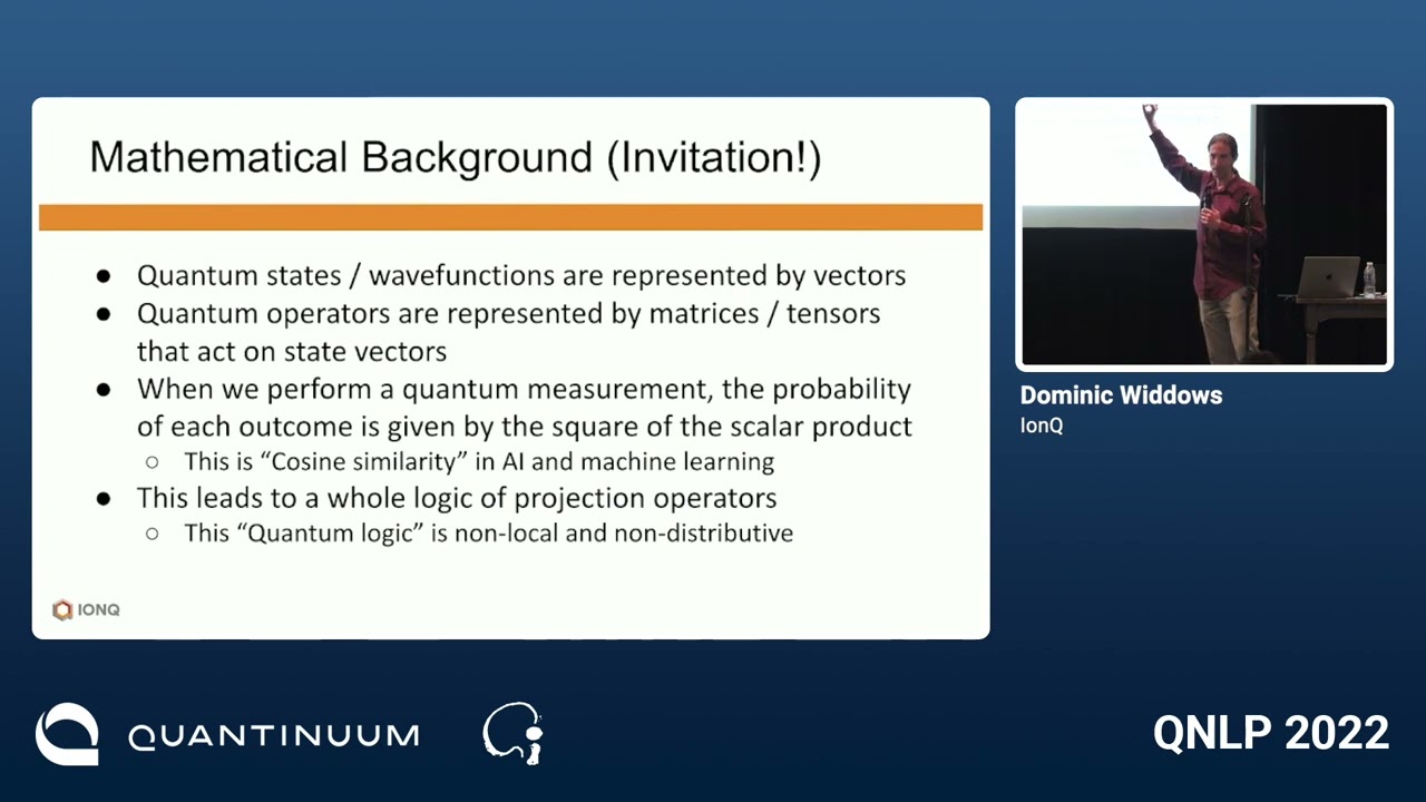 Composition with Qubits: Some Building Blocks for Quantum Semantics (Dominic Widdows)