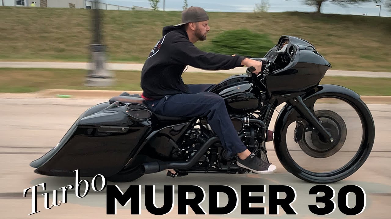 Круиз на 30-дюймовом мотоцикле Harley Road Glide Custom Bagger 2018 года выпуска с турбонаддувом!