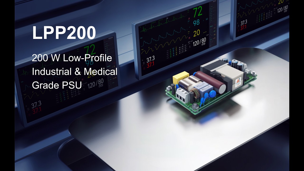 LPP200 Series - 200 W Single Output Low Profile Medical and Industrial Grade PSU