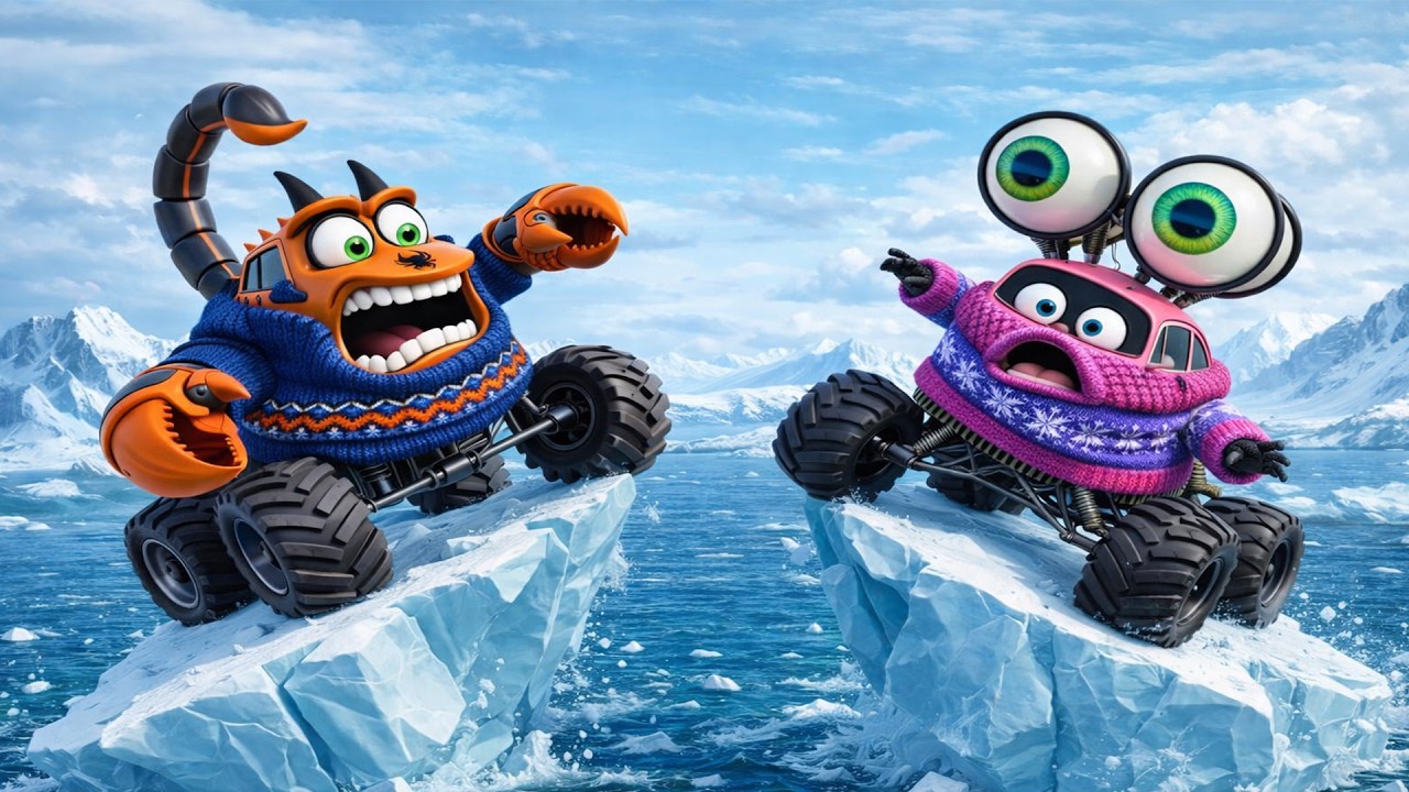 Conquering the Ice Storm🌨️Scorpion Monster Truck vs Multi-Eye Car🚘Who Lasts Until the End?🦀| Cartoon
