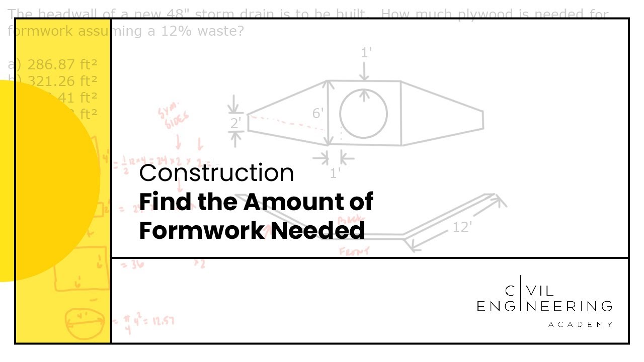 Construction-Find the Amount of Formwork Needed