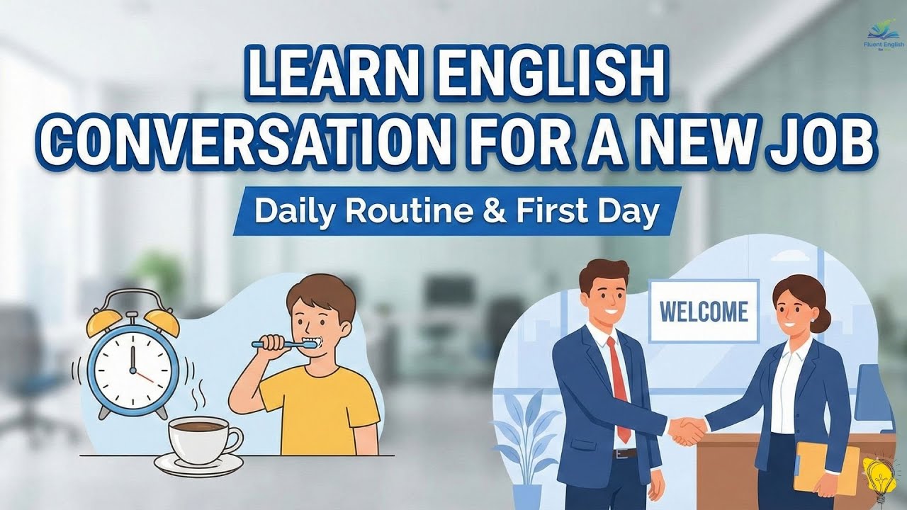 Learn English Conversation for a New Job - Daily Routine & First Day