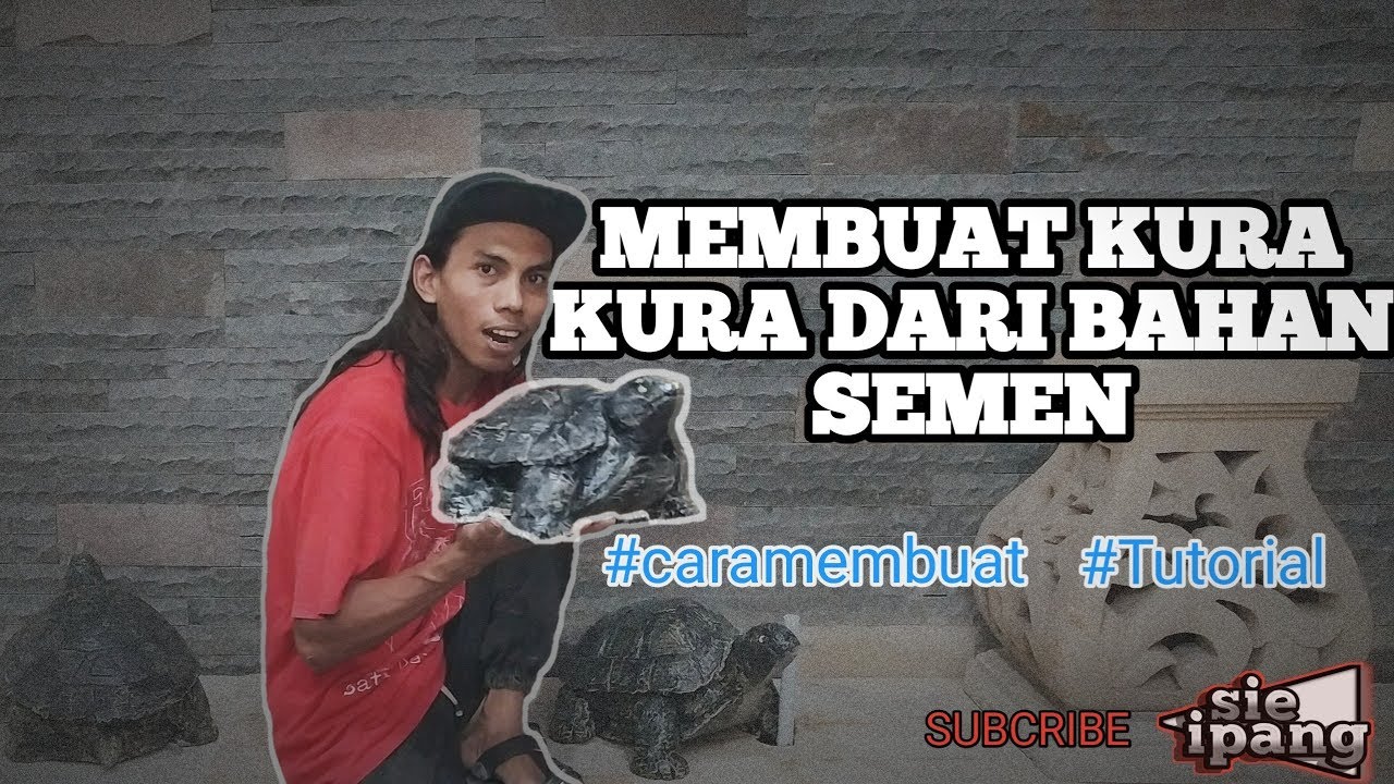 Patung Kura kura dari bahan semen #tutorial #caramembuatpatungkurakura