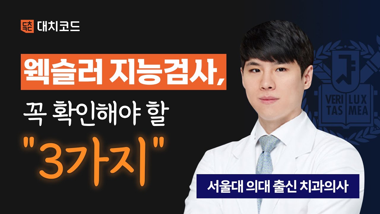 웩슬러 지능검사? 이렇게 받아야 합니다. (feat. 대치코드)