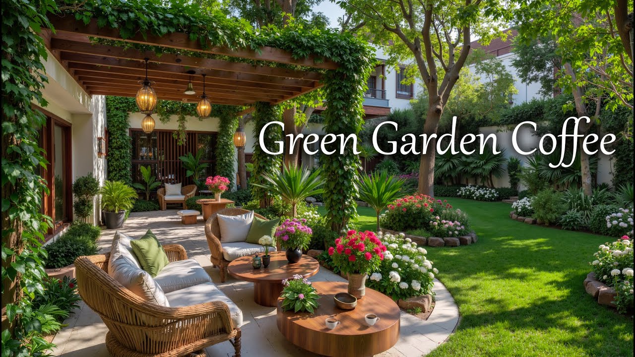 Fresh Garden Morning Coffee Vibes 🌿 Soft Jazz & Breeze for Stress-Free Studying and Efficient Work