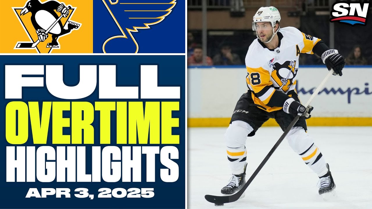 Pittsburgh Penguins at St. Louis Blues | FULL Overtime Highlights - April 3, 2025