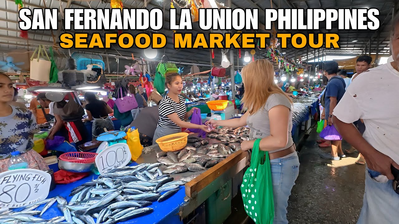 SEAFOOD MARKET TOUR IN SAN FERNANDO LA UNION PHILIPPINES [4k] walking tour 