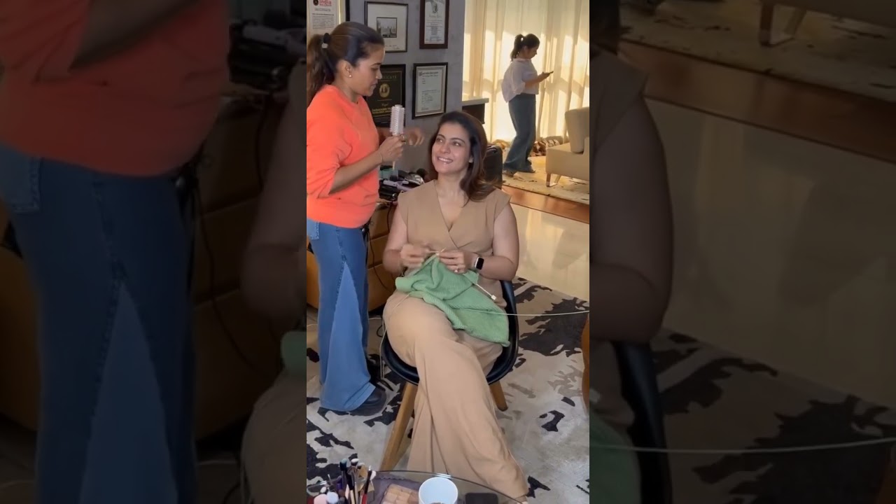 Watch how actress Kajol juggles work and knitting! | Bollywood star | Celebrity