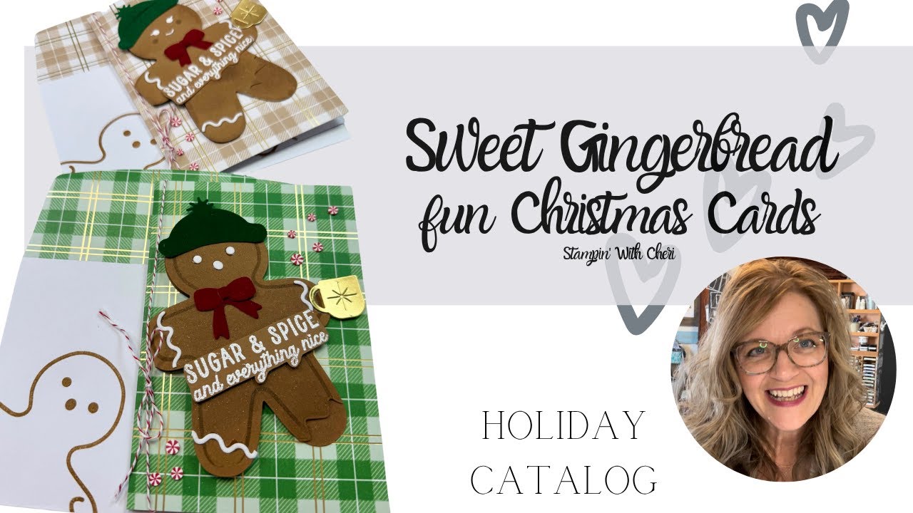 Пряничный человечек и рождественские фирменные открытки от Stampin' Up!