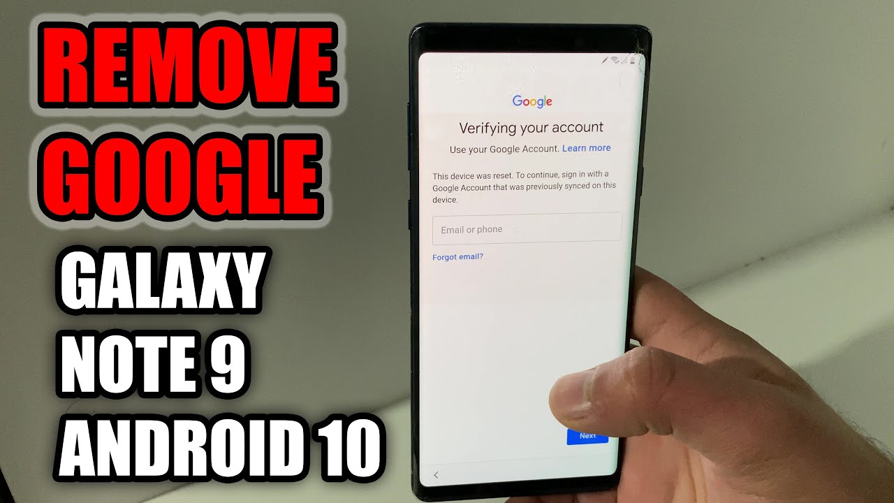 Обход блокировки FRP/Google на SAMSUNG Galaxy Note 9 на Android 10 (One UI 2)