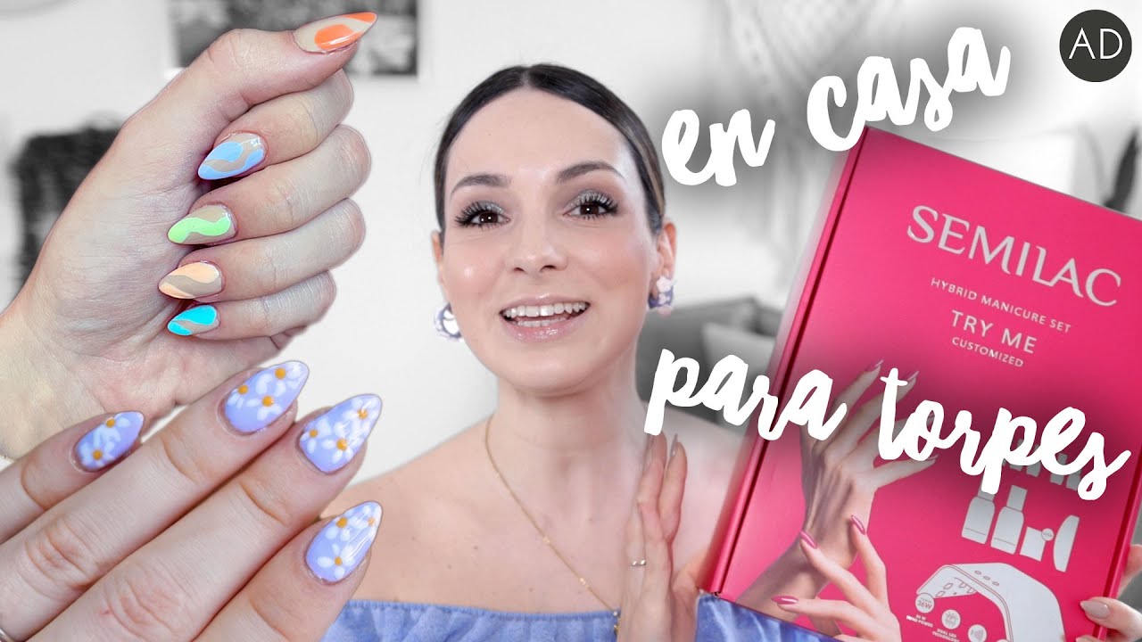 Manicuras primaverales para torpes | ¡Manicura semipermanente en casa! (ad)