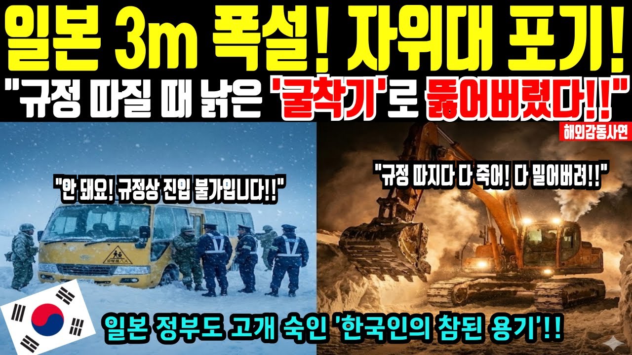 [해외감동사연] 일본 아오모리 3m 폭설 고립! 