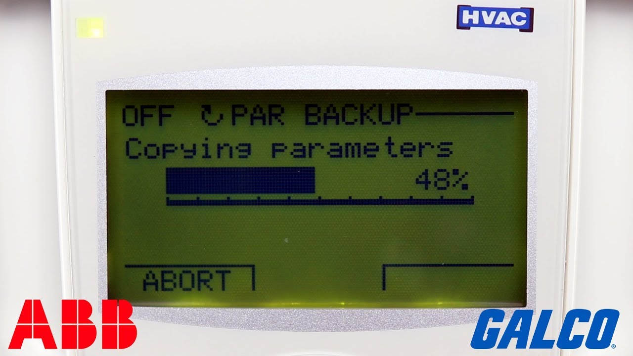 Как скопировать и загрузить параметры на привод ABB ACH550 HVAC | Galco