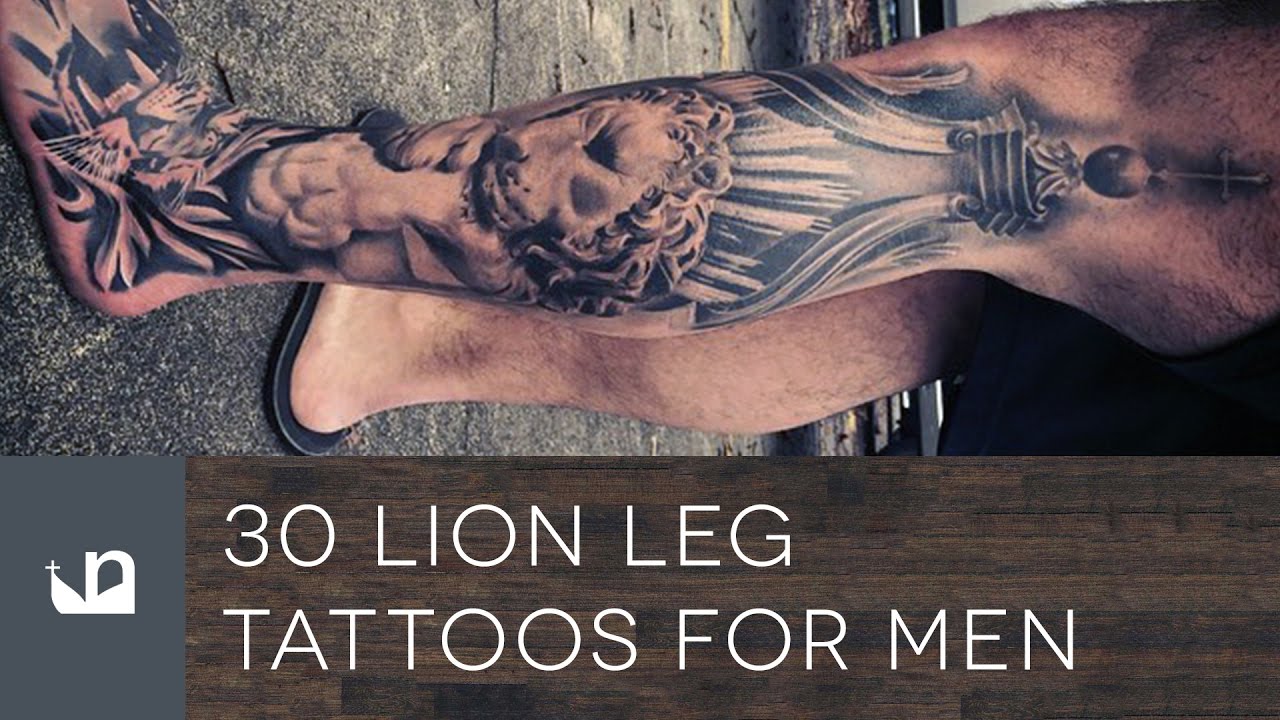 30 Lion Leg Tattoos For Men