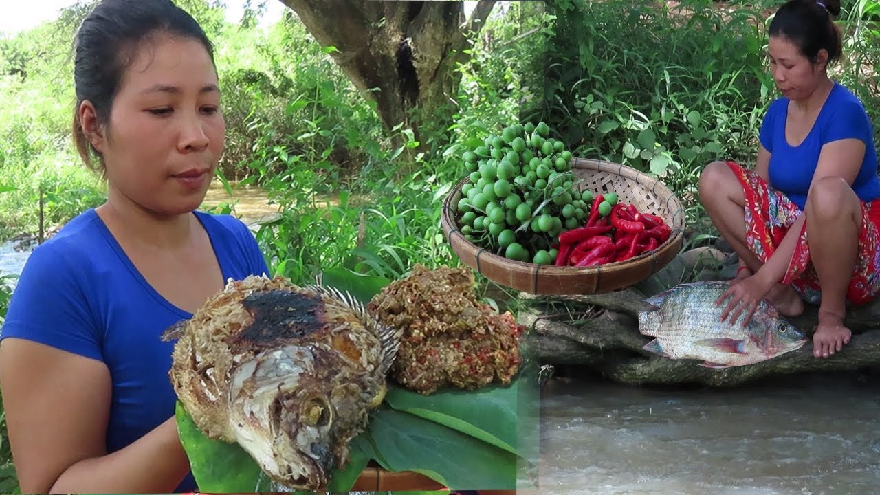 Woh cook fish and Vegetable Green for food Ep 45