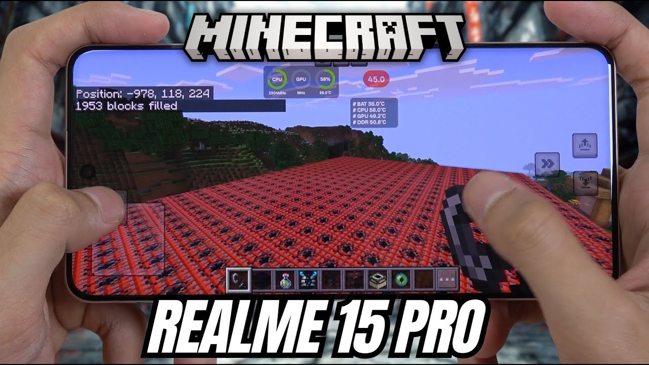 Realme 15 Pro test game MineCraft | Snapdragon 7 Gen 4