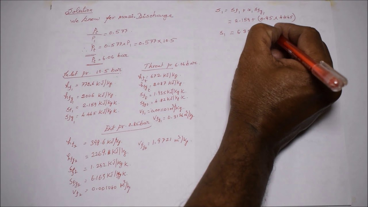 Solved Problem based on Steam Nozzle (03) - M3.14 - TE in Tamil
