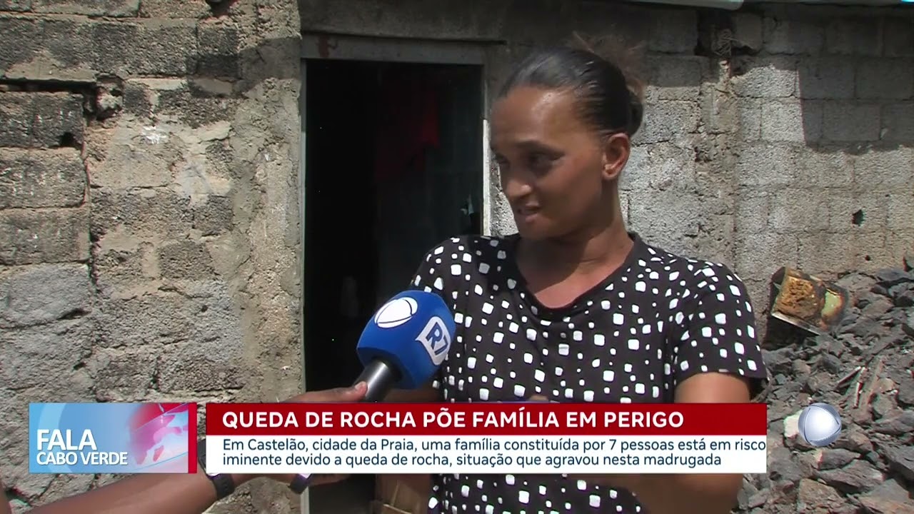 Queda de rocha põe família em perigo | Fala CV