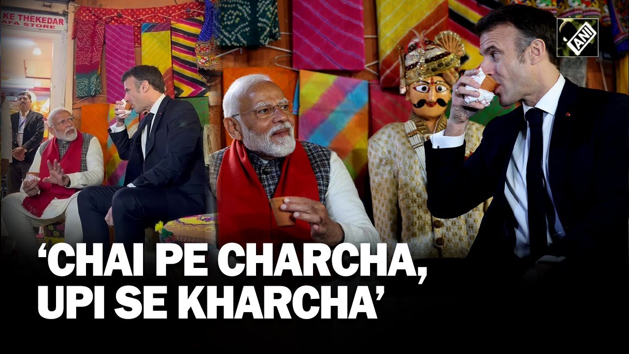 PM Modi and French President enjoy ‘Chai pe Charcha’, pay via UPI in Jaipur