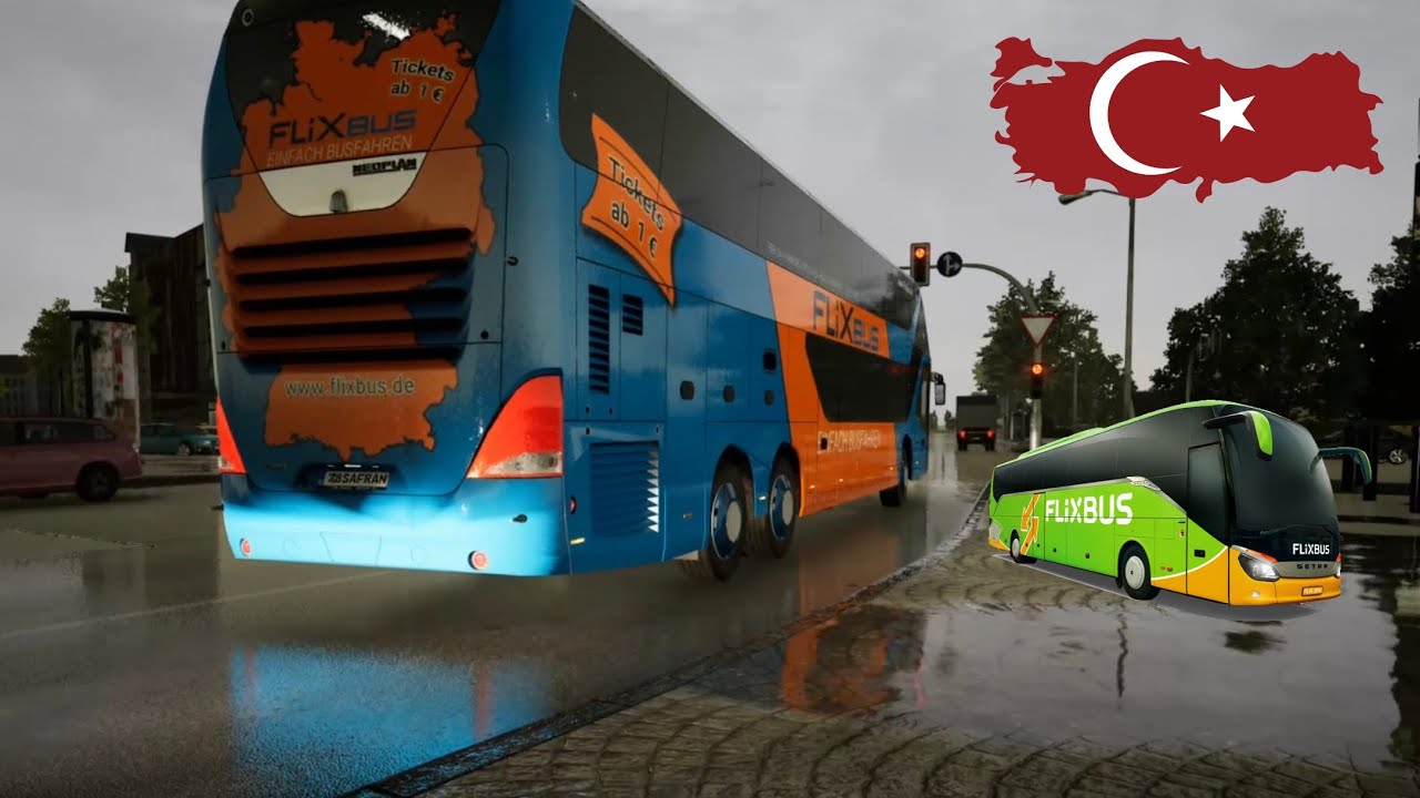 FERNBUS SIMULATOR | NEOPLAN SKYLİNER | ULTRA HD GRAPHICS | RAINY WEATHER