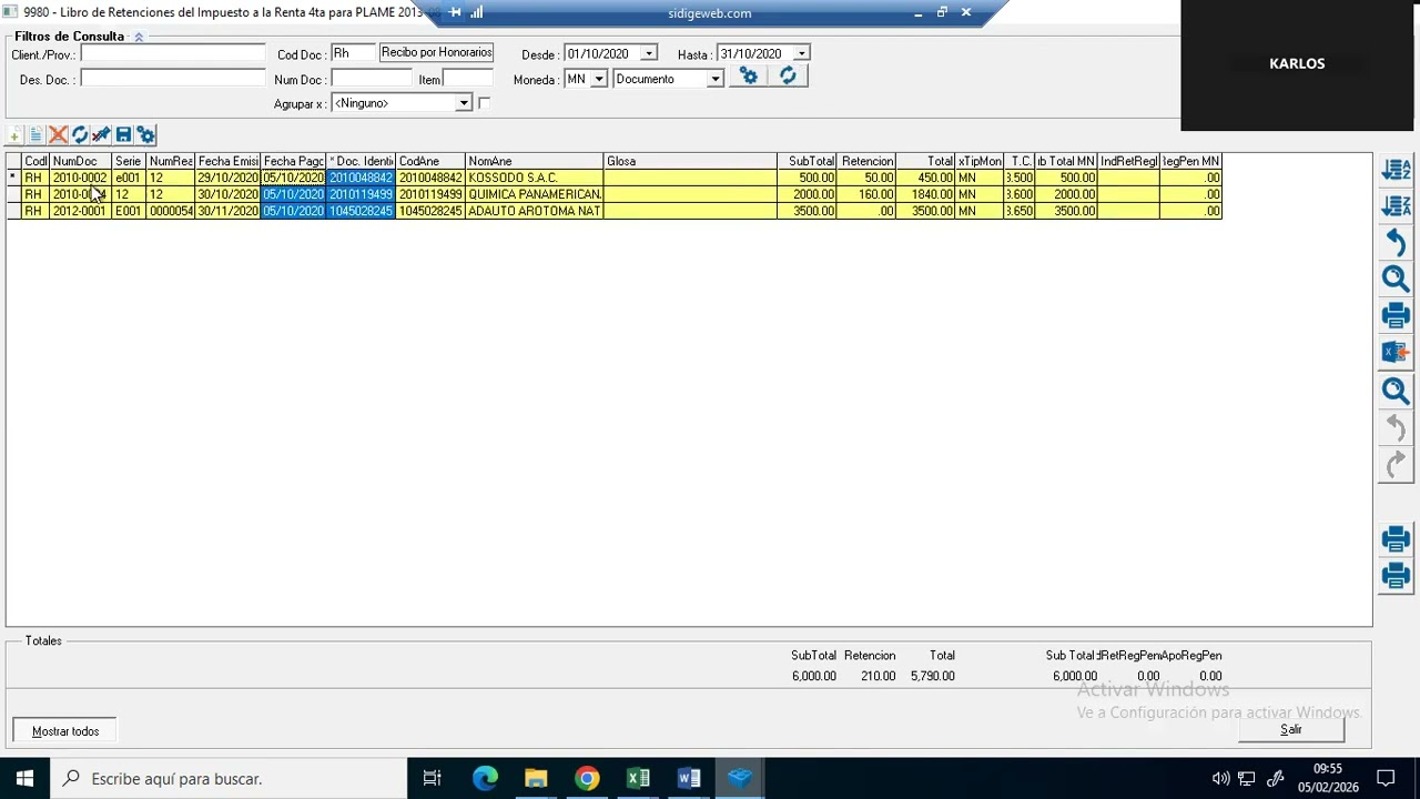 ATCH 06 11 Tablero de Recibo por Honorarios para PLAME   T9980