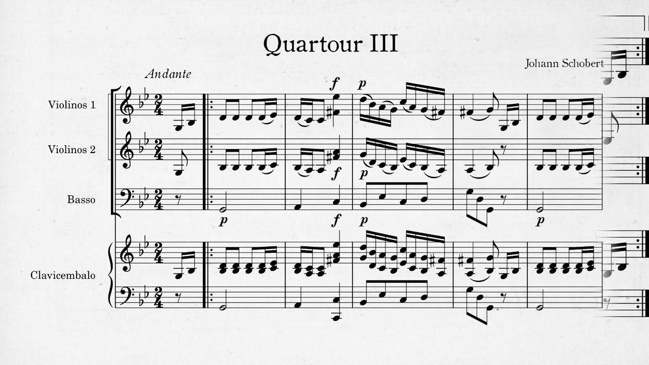 J. Schobert - Quatuor III - in G minor